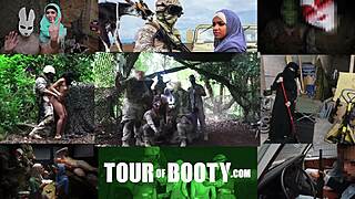 Tour of booty features US soldier enjoying blowjob from sexy big ass Arab servant in military taboo 😜