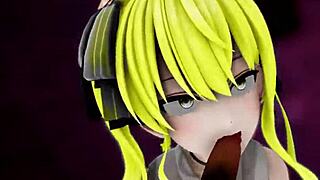 hoshimachi suisei performs dance in outfit with blonde hair clip in 3d animation