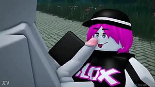 roblox animated video shows noob getting blowjob and anal assfucking in casual cartoon action with guest