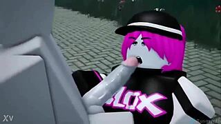 roblox animated video shows noob getting blowjob and anal assfucking in casual cartoon action with guest