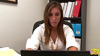 I crave taboo lesbian sex with Rilynn Rae and Anastasia Rose in office instead of work