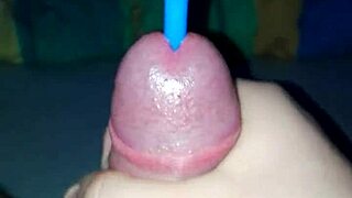 simple handjob session with plug leads to explosive cumshot