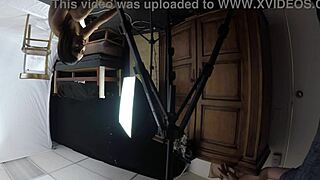 Skinny slut Mandy Mynxx chokes on cock in deepthroat blowjob, gagging hard during intense oral session