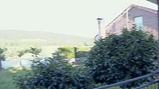 spanish amateur bent over for big cock blowjob and doggystyle missionary fucking with tits tattoo in outdoor public spot