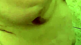 Curvy amateur bbw wife gets caught solo in shower with natural tits