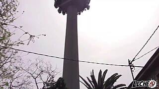 Spanish teen with BIG juicy ass and pussy gets FUCKED missionary on tv set in amateur session.