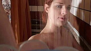 Spy cam catches Scarlett Mae in shower showing off her natural tits and tight body