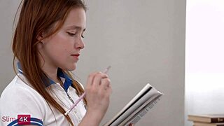 Flexible Redhead Babe Nicole Murkovski Rides in Cowgirl and Gets Creampied in Doggystyle.