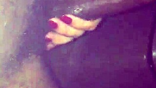 Sloppy deepthroat from fat bbw latina on big black cock in car