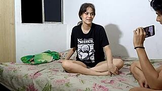 Hey stepsis, let's play this wild game I invented to fuck you good in part 1, the Colombian amateur says in homemade roleplay.