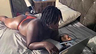 Her ebony pussy tastes so sweet that I end up cumming twice inside