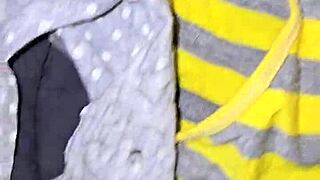 Discovered stepdaughter's dirty panties and bras tossed in garbage can with sexy fetish vibe.