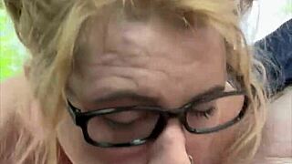 whoa, this streetwalker with glasses deepthroats that cock and swallows every cum drop in the car 😏🍆