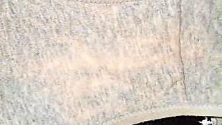 Discovered stepdaughter's dirty panties and bras tossed in garbage can with sexy fetish vibe.