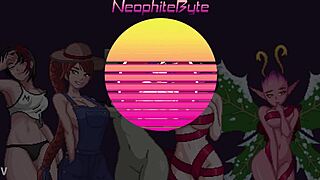 In a retro cartoon game, a monster dominates and fucks Seris roughly from behind in doggystyle