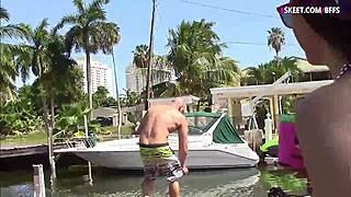 Lovely Teen Sluts Enjoy Threesome Sex With Big Cock Outdoors