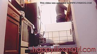 i feel ignored by this tall girl cleaning the kitchen in clothed domination on webcam