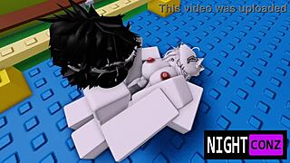 roblox girl casually sucked eboy's dick during nightconz game with rough blowjob and cum in big ass action