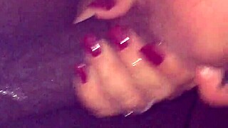 Sloppy deepthroat from fat bbw latina on big black cock in car