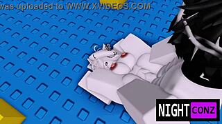 roblox girl casually sucked eboy's dick during nightconz game with rough blowjob and cum in big ass action