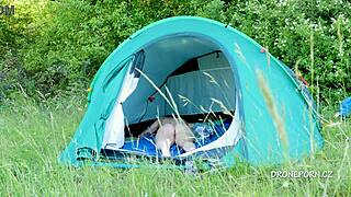 Nudist milf al b ta chilling in the tent at the beach 🏖️