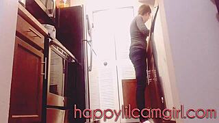 i feel ignored by this tall girl cleaning the kitchen in clothed domination on webcam