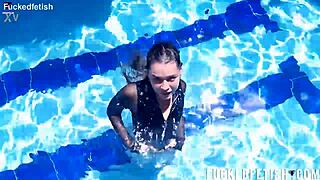 underwater jessica bunny shows off her big ass and skinny latina pussy in wet passionate action