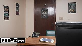 Hidden cam catches teacher and student in dirty office blowjob and fingering action!