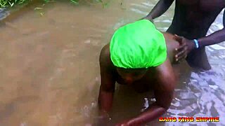 Bend over for hardcore doggy sex in this local stream, the horny ebony milf says, riding big black cock outdoors until creampie.