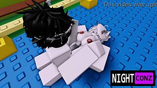 roblox girl casually sucked eboy's dick during nightconz game with rough blowjob and cum in big ass action