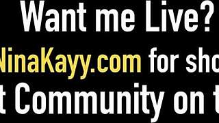 Nina Kayy boldly stuffs her curvy ebony cunt