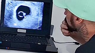 The cuckold husband took his skinny redhead wife to the gynecologist for an ultrasound checkup
