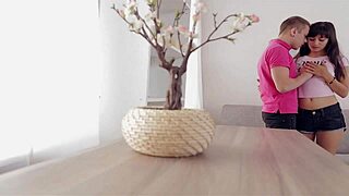 Sensual teen teases with tight pussy before riding huge cock in cowgirl and doggystyle