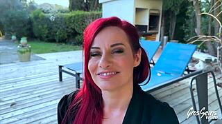 sally the french milf with big tits adores getting her ass fucked hard in lingerie. this european brunette slut moans during the rough session.