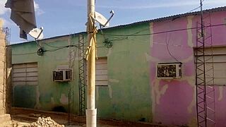 I catch my neighbor staring at my huge latina ass in this short dress while flashing outdoors