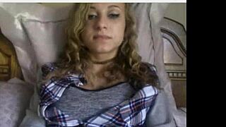 look at this cute teen with perfect tits stripping and teasing...