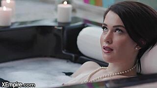 hey lets talk about horny girlfriend luring into bathtub fun with couple kissing and riding 😏