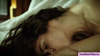 lesbian couple face sitting on the bed, licking pussies and riding to orgasm with big tits brunette girlfriend