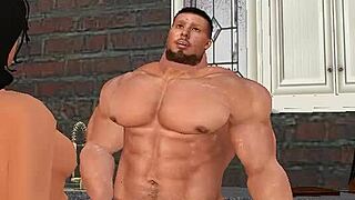 Handsome Muscle Hunk Aaron Donald Fucks Local Wife with Monster Cock