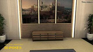 Imvu black market room features intense anal action in erotic apartment setting with nude escort posing