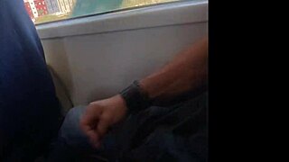 Accidental Public Train Sex Contrasts Handjob Cumshot With Amateur Milf And Big Cock