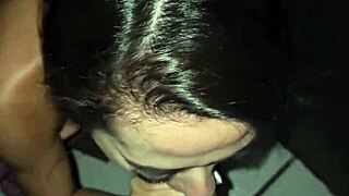 Taking Brazilian teen girlfriend to swingers house for rough gloryhole pussy fucking and cum in mouth