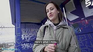 hey smoker at train station, wanna show tits to skip fine and ride cowgirl pov outdoors?