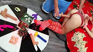 Double Win Two Thrusting Dildos Destroying Her Tight Pussy 😈