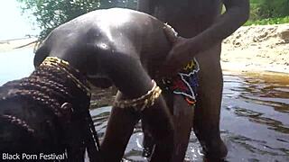 Hot skinny African village not even surprised to get fuck unexpectedly!