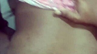 this amateur black latina takes deepthroat blowjob and anal banging in lingerie with saggy tits