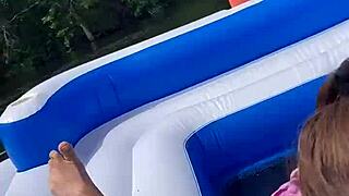 nicebigddd casually sucks dick outdoors in public with her natural tits out