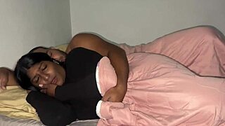 Stepfather mistakes stepdaughter for wife in accidental creampie fuck with big tits brunette spooning rough sex