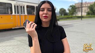 Brunette Bodybuilder Kira Queen Strips For Tourist. She Fucks Him Raw On Living Room Sofa With Rough Intensity.