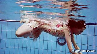 why is martina the hot croatian continuing her bikini show in pool?